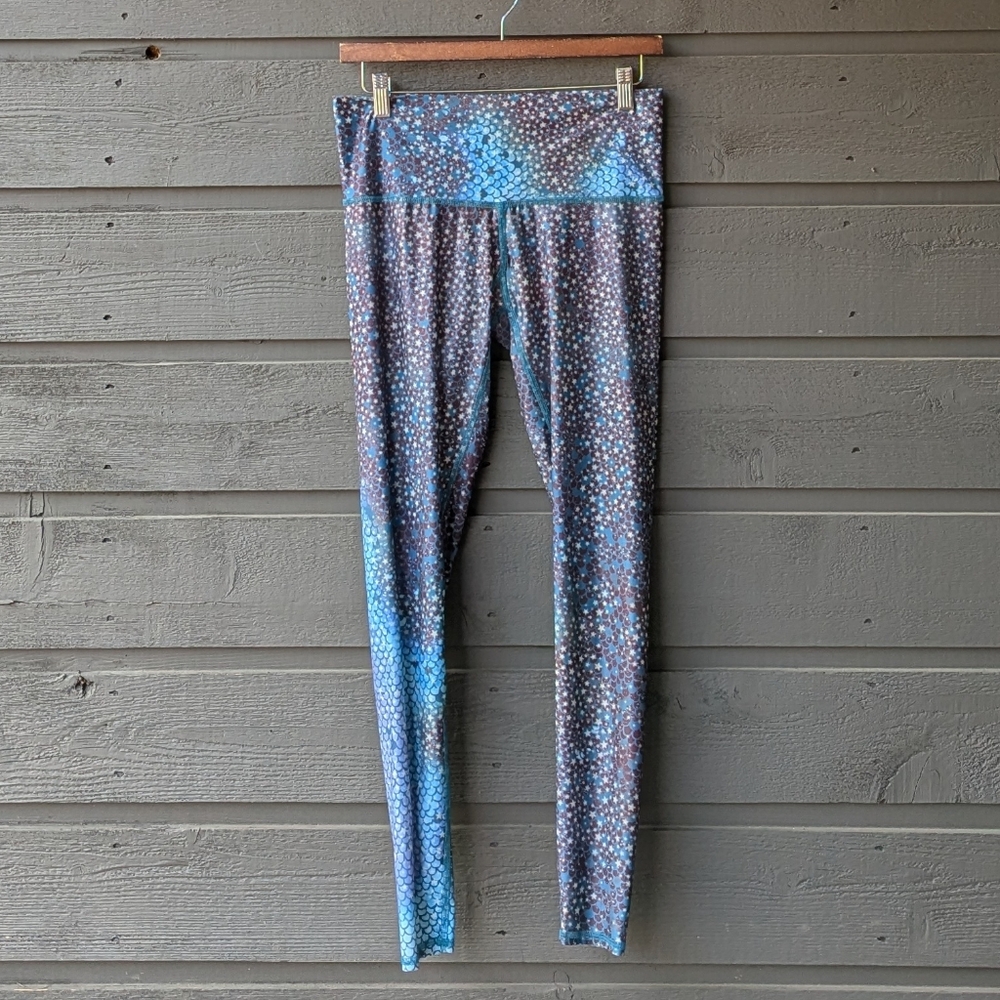 teeki Blue and Black Speckled High-Waist Leggings